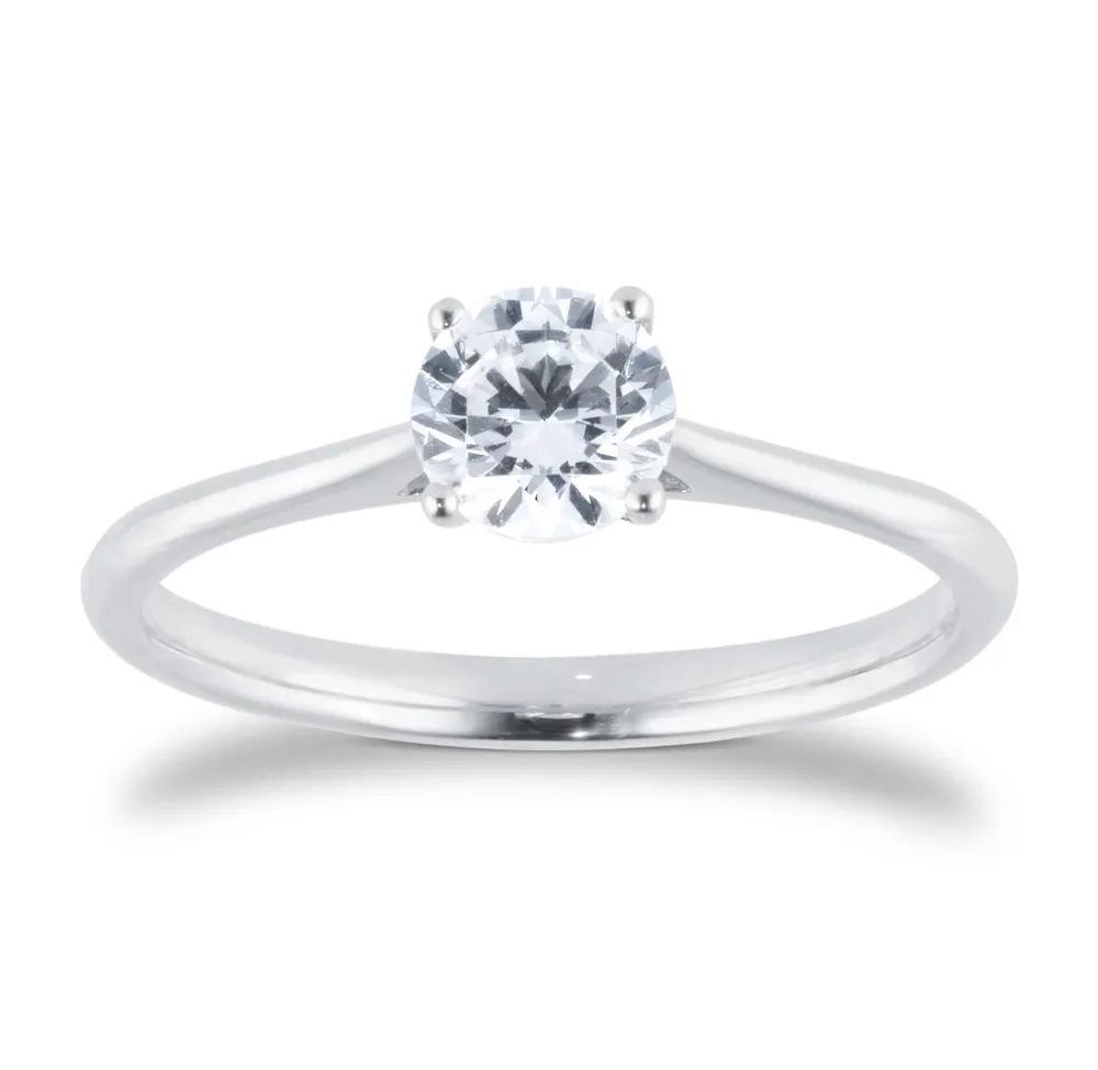 Platinum 0.70cttw Brilliant Cut Diamond Solitaire Engagement Ring