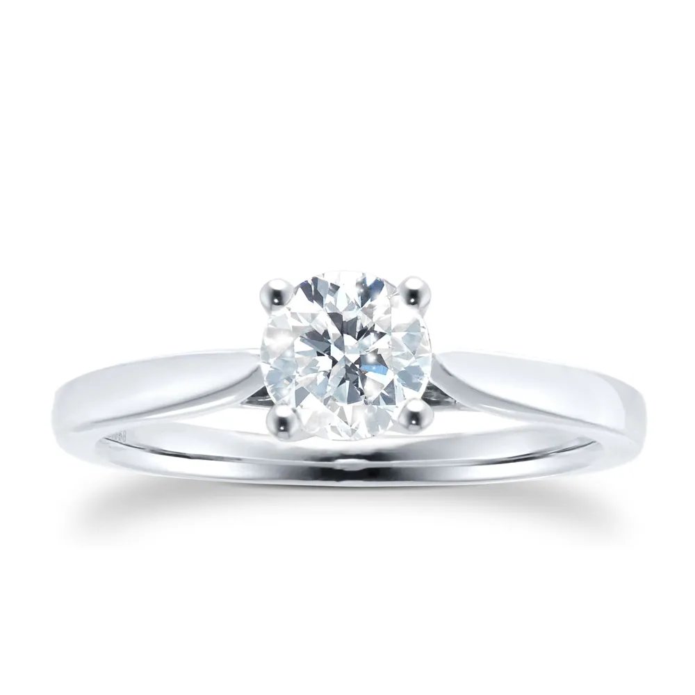 Platinum 0.70cttw Brilliant Cut Solitaire Diamond Engagement Ring