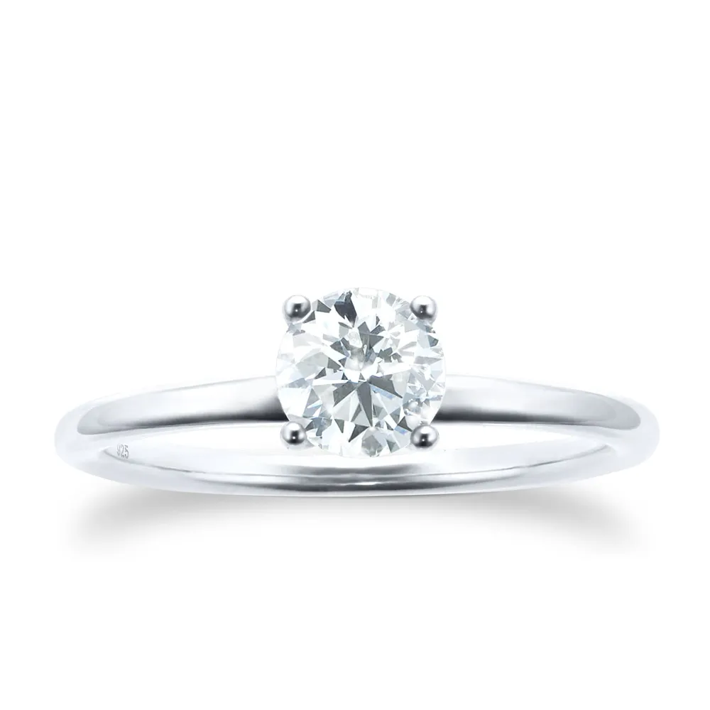 Platinum 0.73ct Diamond Hidden Halo Solitaire Engagement Ring