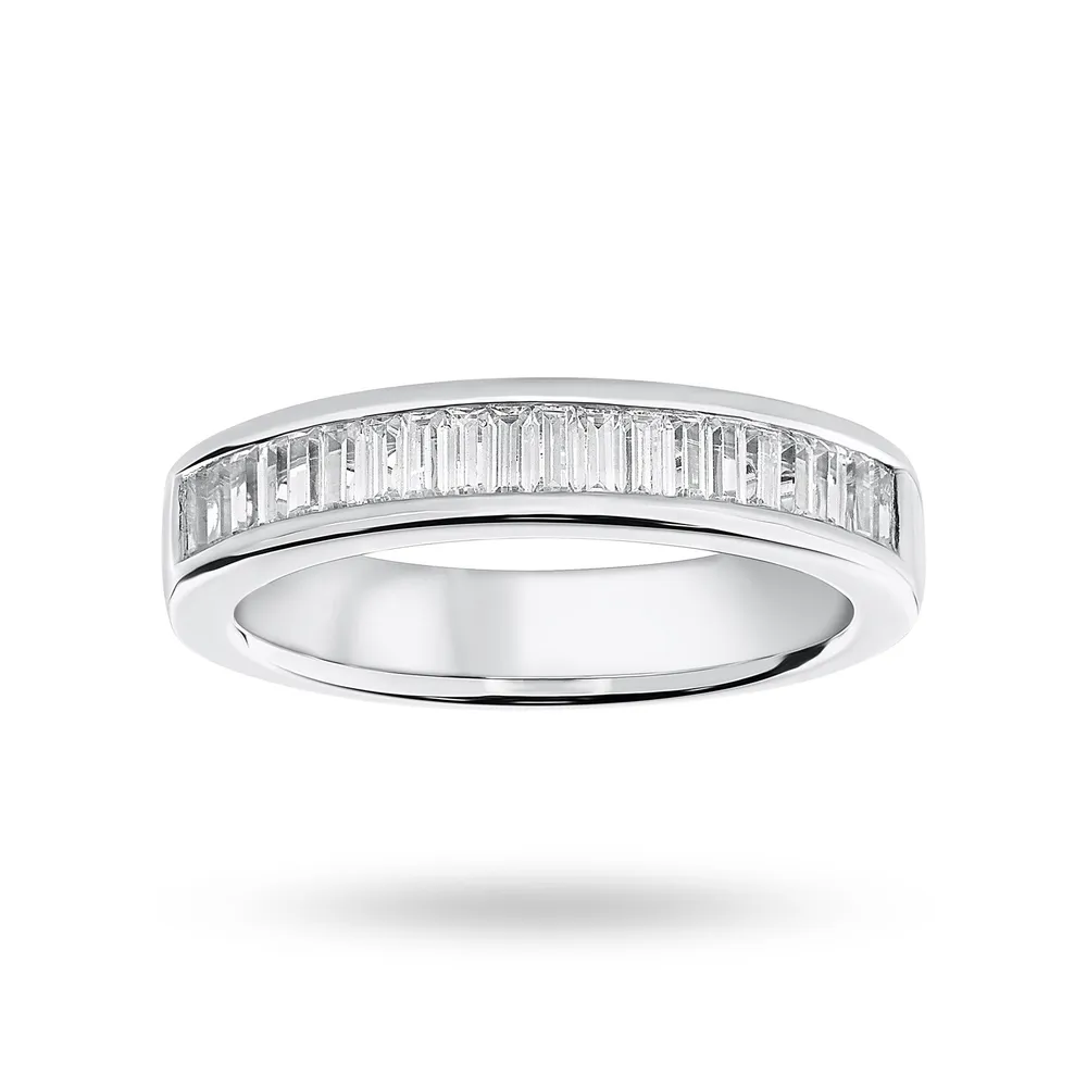 Platinum 0.75 Carat Baguette Half Eternity Ring