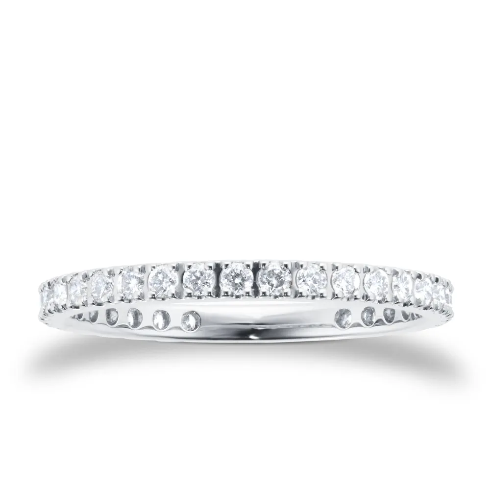 Platinum 0.75ct Diamond Pave Eternity Ring