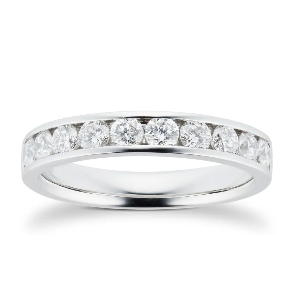 Platinum 0.75cttw Brilliant Cut Channel Set Diamond Eternity Ring