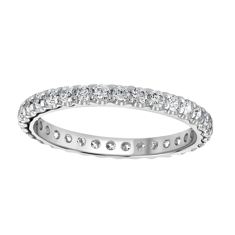 Platinum 0.75cttw Brilliant Cut Claw Set Diamond Full Eternity Ring