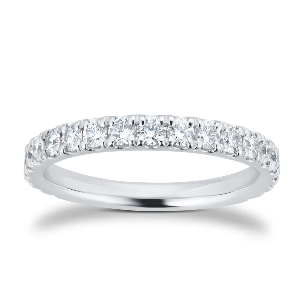Platinum 0.75cttw Brilliant Cut Diamond Half Eternity Ring