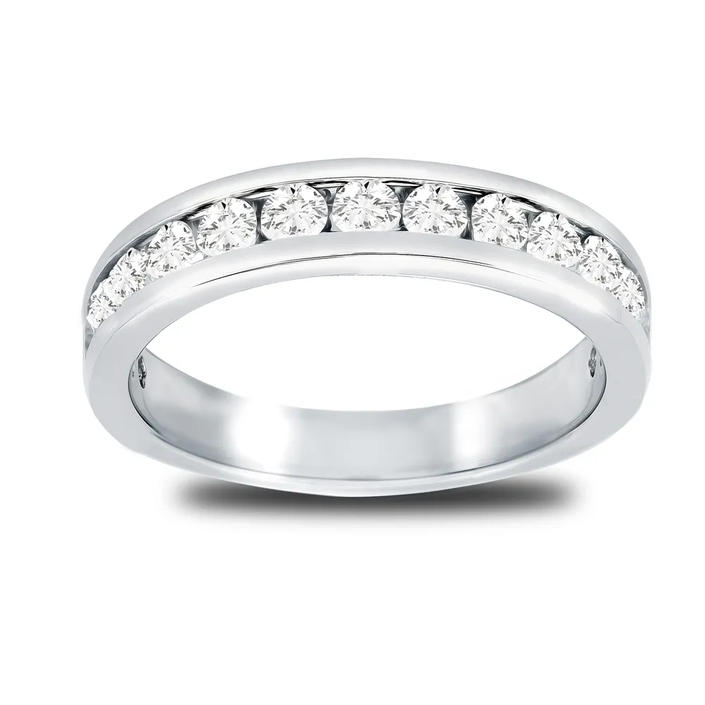 Platinum 0.80cttw Diamond Channel Set Eternity Ring