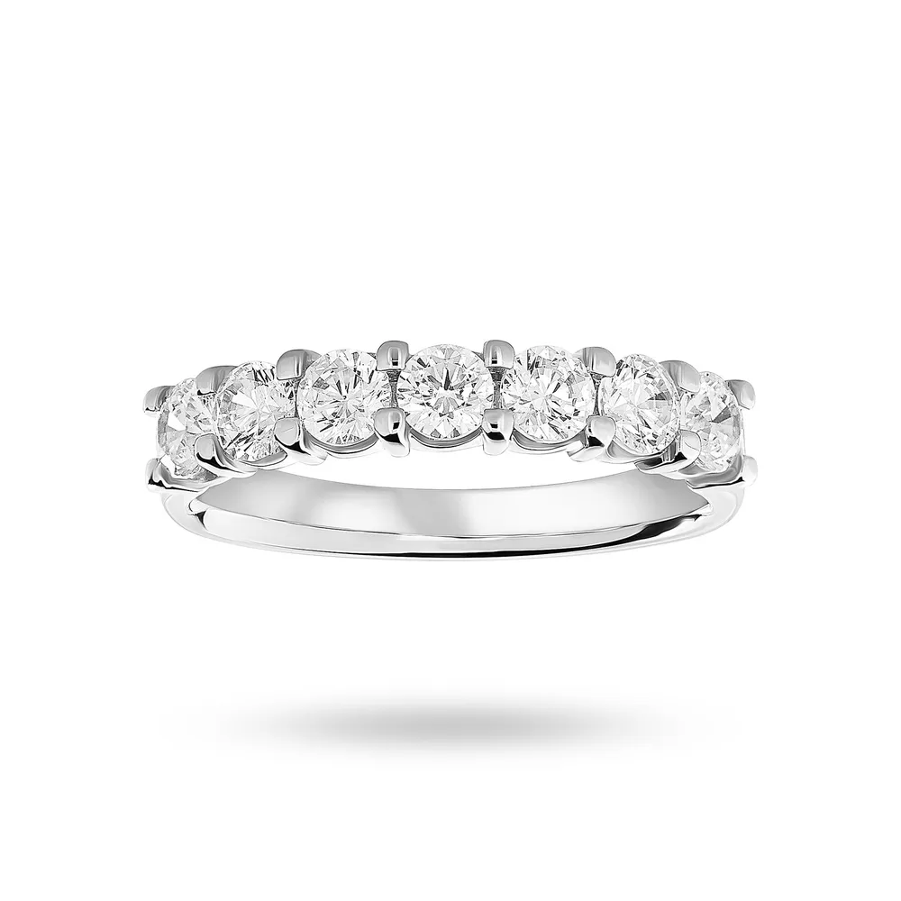 Platinum 1.00 Carat Brilliant Cut Under Bezel Half Eternity Ring
