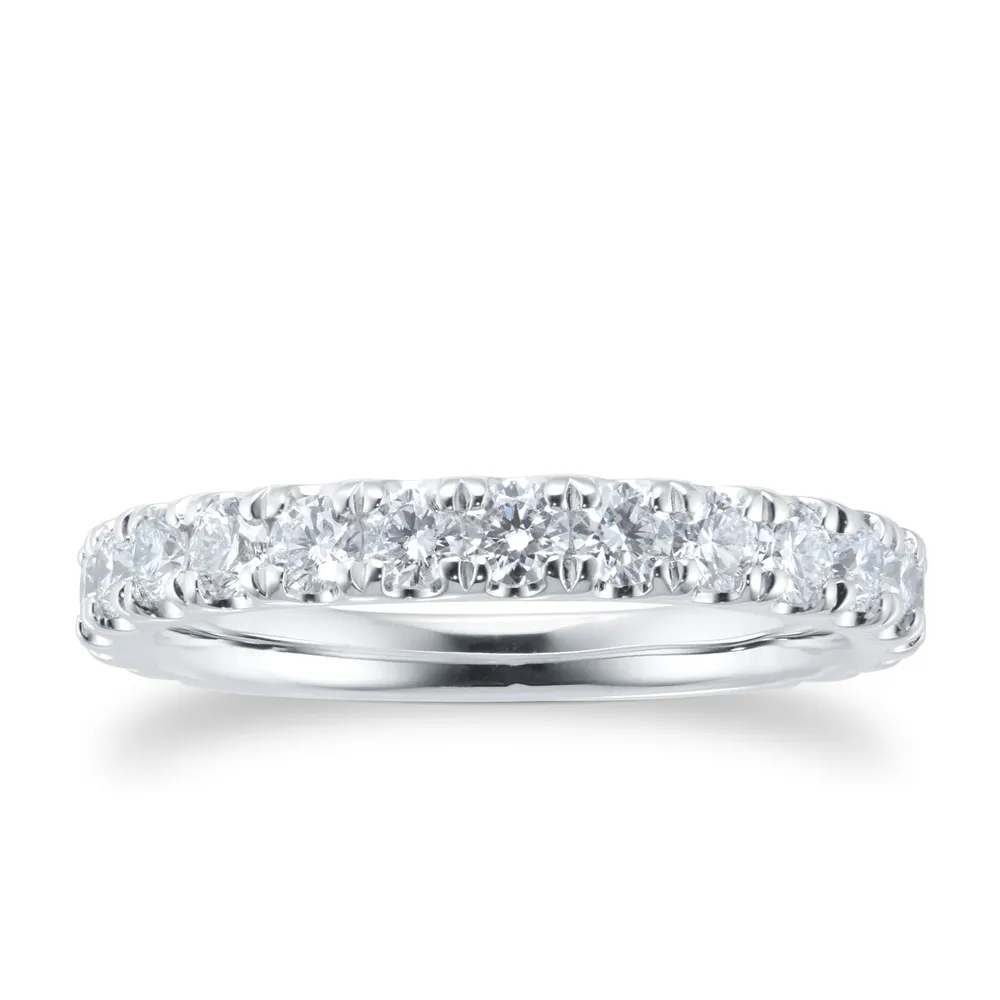 Platinum 1.00ct Diamond Claw Set Eternity Ring