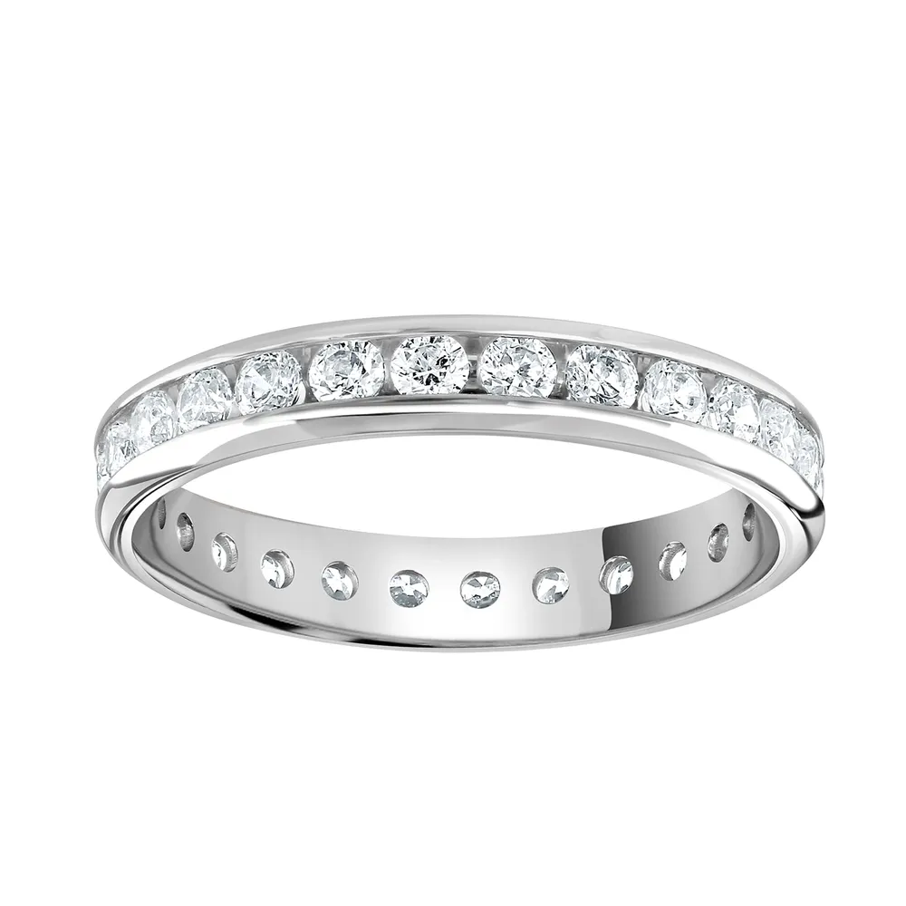 Platinum 1.00cttw Brilliant Cut Channel Set Diamond Full Eternity Ring