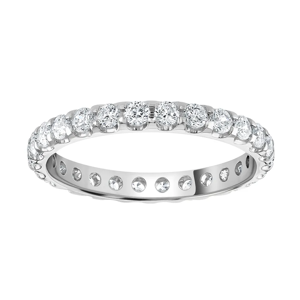 Platinum 1.00cttw Brilliant Cut Claw Set Diamond Full Eternity Ring