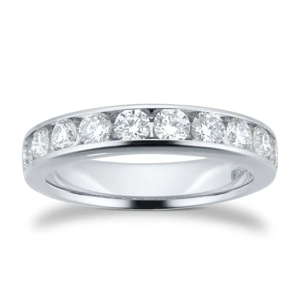 Platinum 1.00cttw Brilliant Cut Diamond Channel Set Eternity Ring