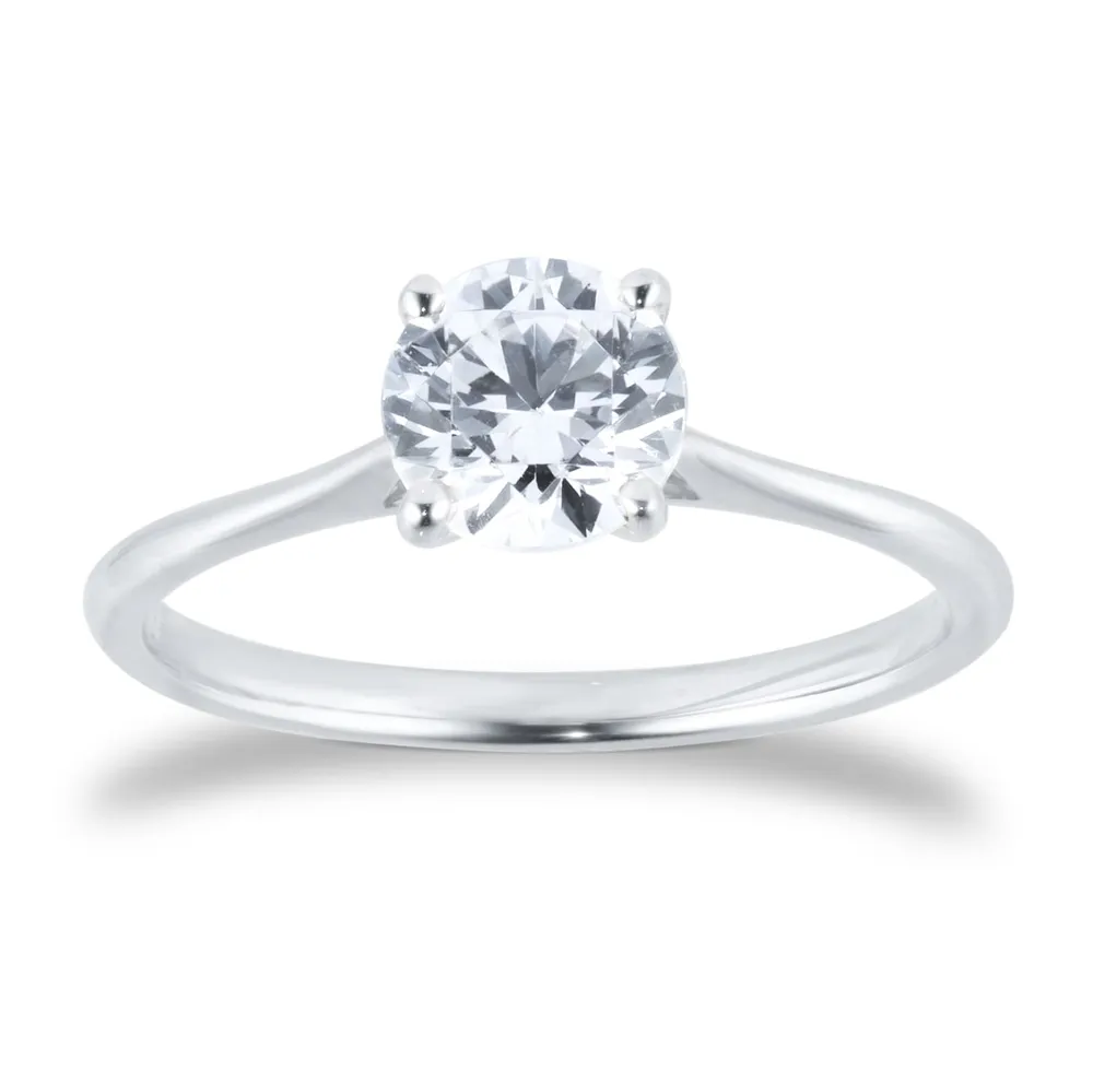 Platinum 1.00cttw Brilliant Cut Diamond Solitaire Engagement Ring