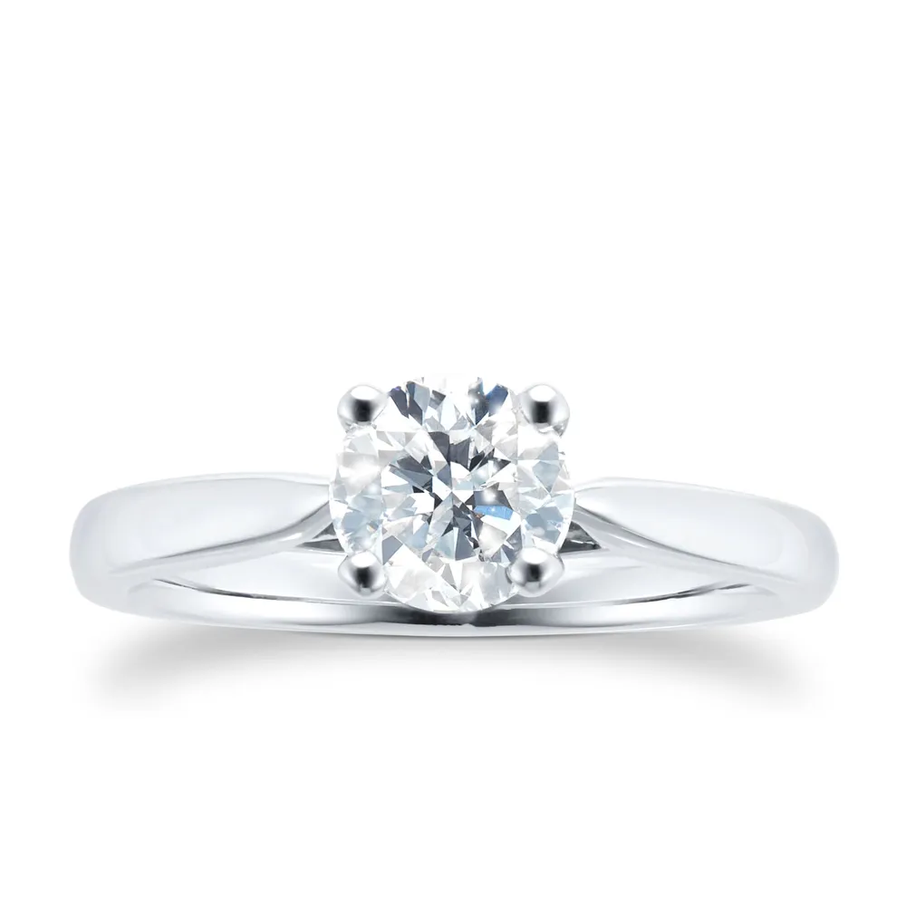 Platinum 1.00cttw Brilliant Cut Solitaire Diamond Engagement Ring