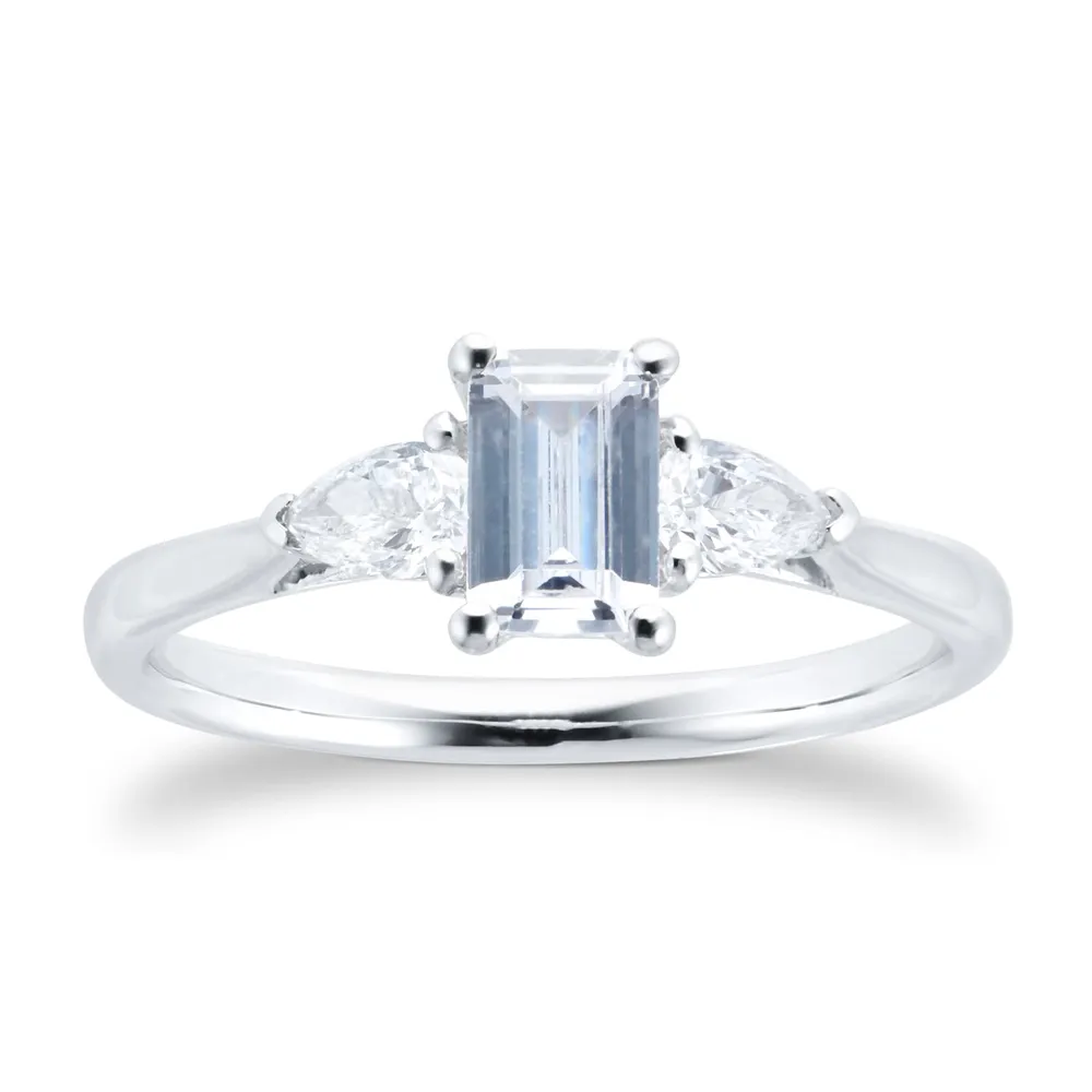 Platinum 1.00cttw Diamond 3 stone Engagement Ring