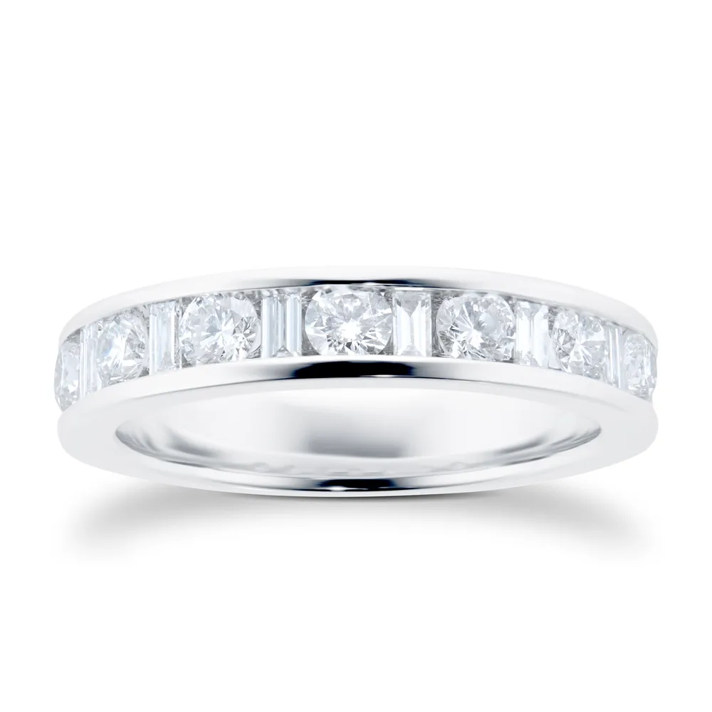 Platinum 1.00cttw Diamond Dot Dash Eternity Ring
