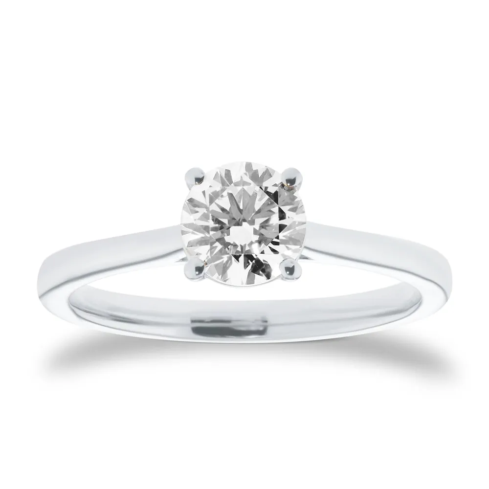 Platinum 1.00cttw Round Brilliant Cut Diamond Solitaire Engagement Ring