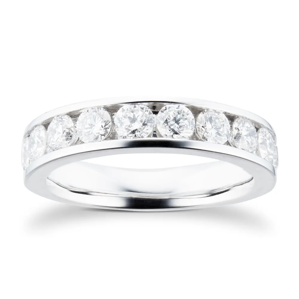Platinum 1.50cttw Brilliant Cut Diamond Channel Set Eternity Ring