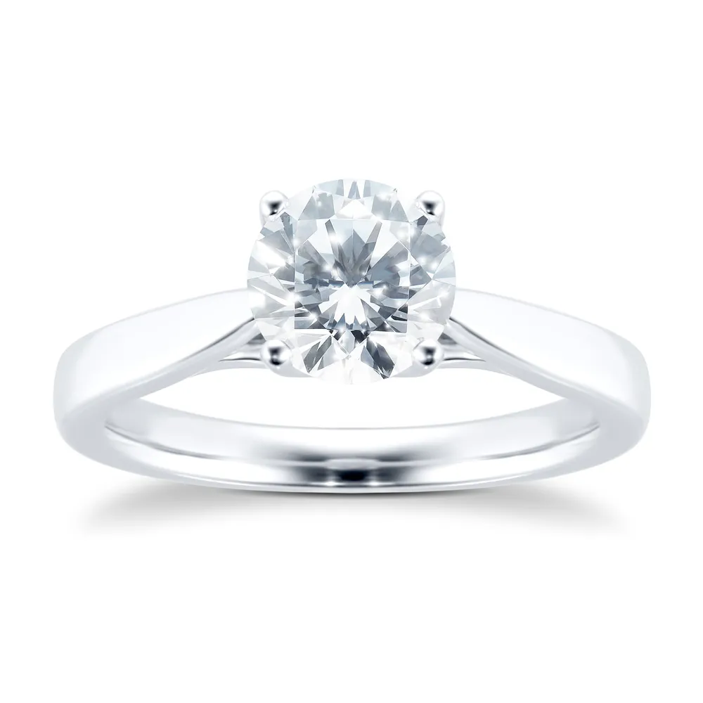Platinum 1.50cttw Brilliant Cut Solitaire Diamond Engagement Ring