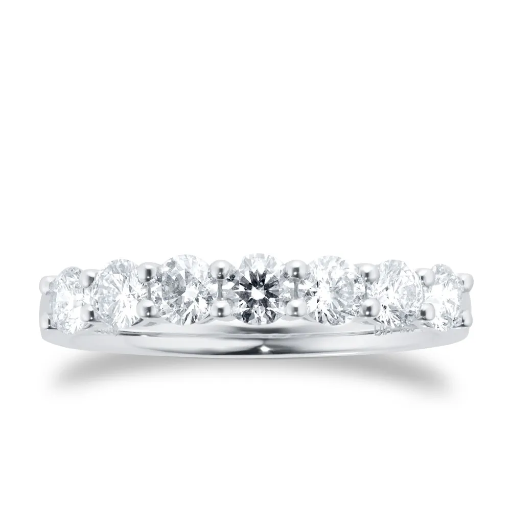 Platinum 1ct Diamond 7 Stone Eternity Ring