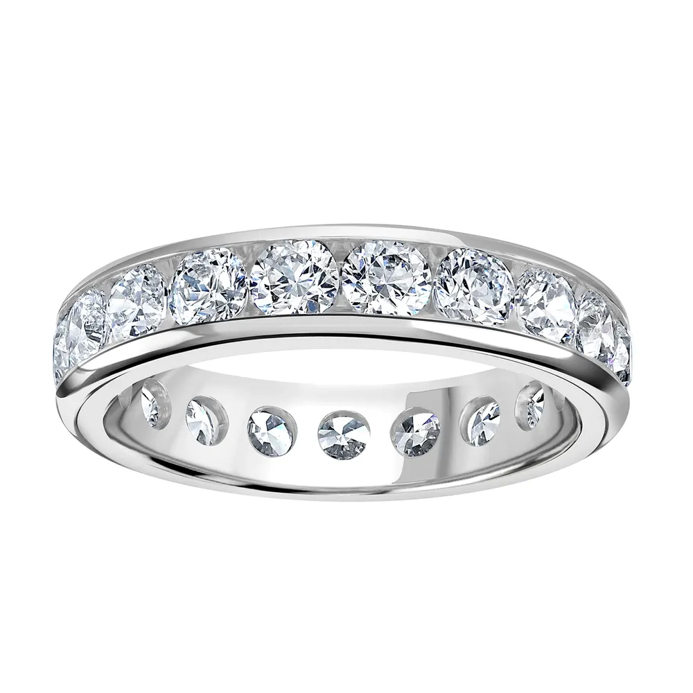 Platinum 2.50cttw Brilliant Cut Channel Set Diamond Full Eternity Ring
