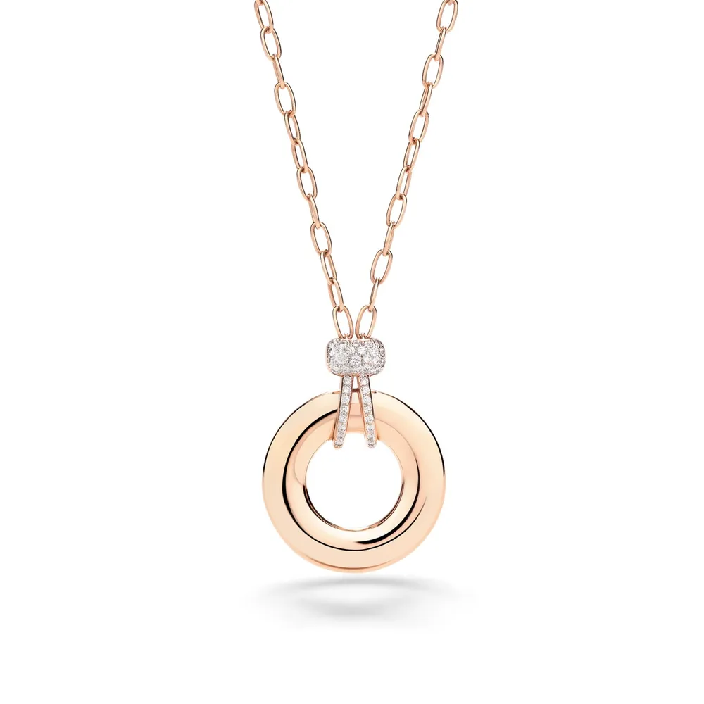 Pomellato 18ct Rose Gold Iconica 0.15ct Diamond Pendant Necklace