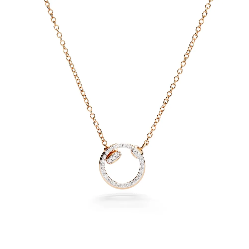 Pomellato 18ct Rose Gold Pomellato Together 0.20ct Diamond Necklace
