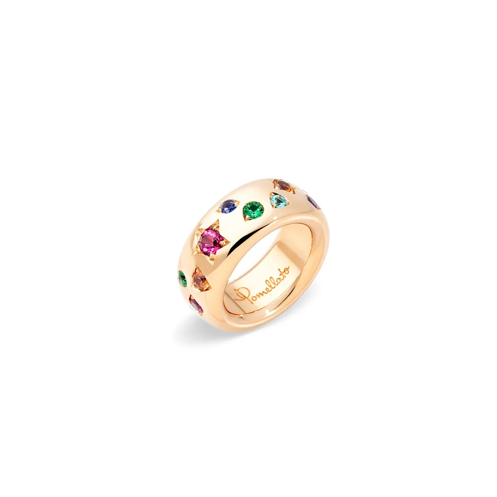 Pomellato Iconica 18ct Rose Gold Multi Stone Ring AW23