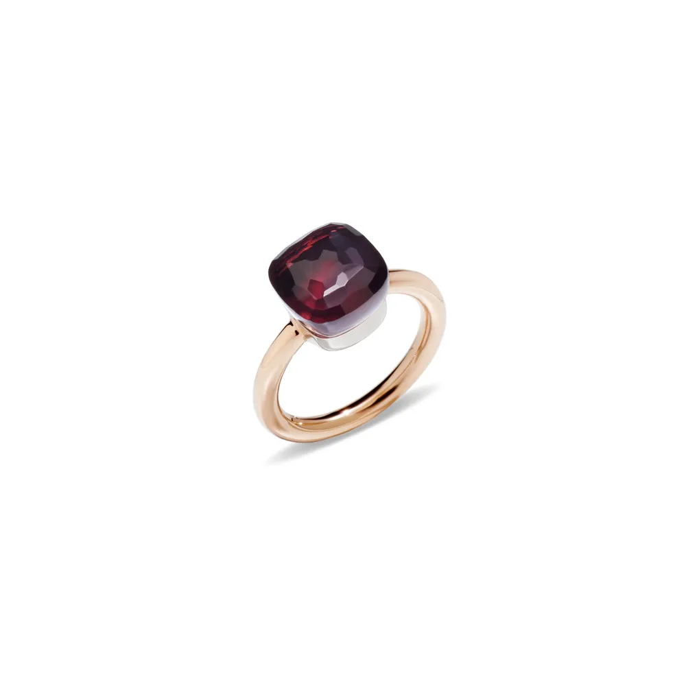 Pomellato Nudo 18ct Rose & White Gold Garnet Ring