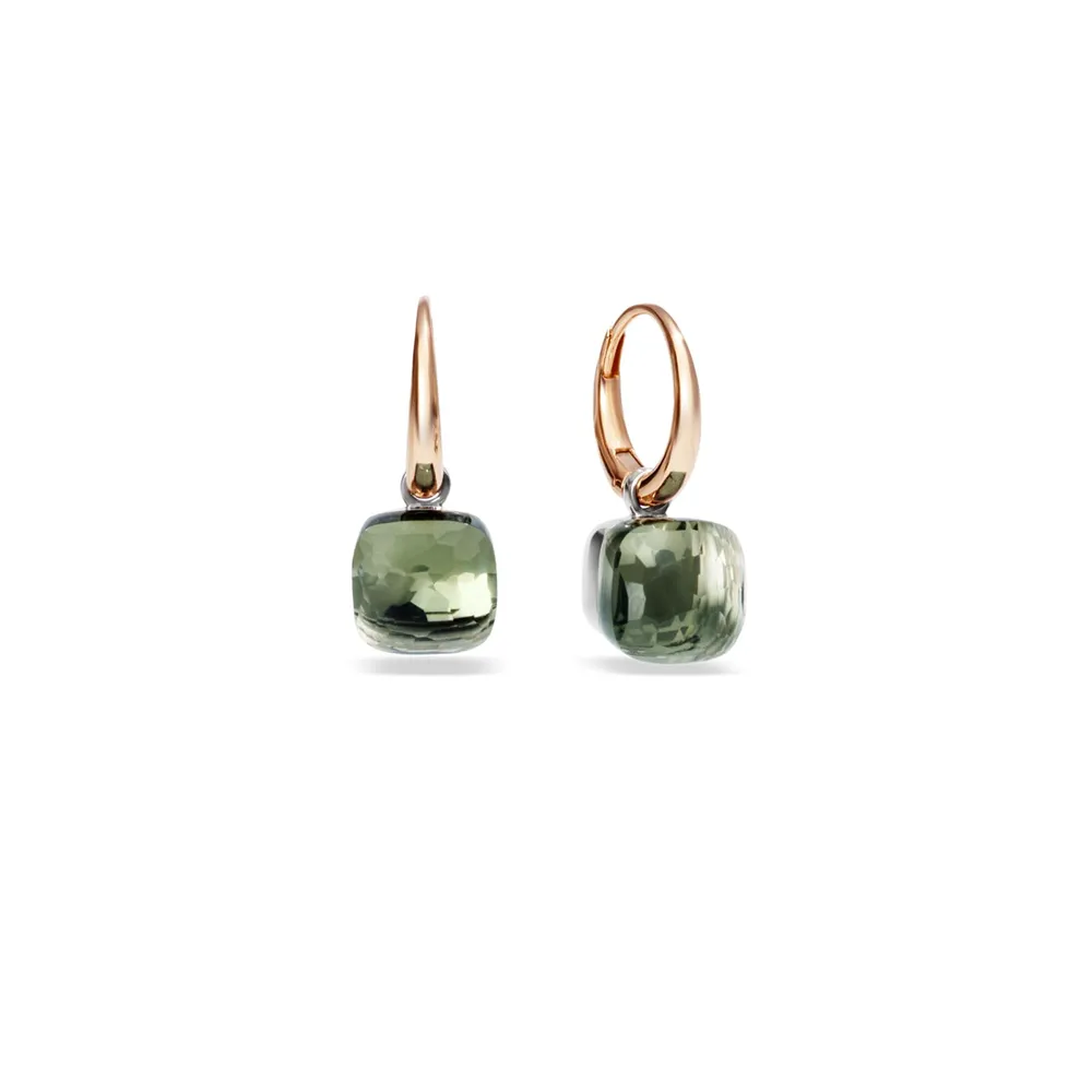 Pomellato Nudo Petit 18ct Rose & White Gold Prasiolite Earrings