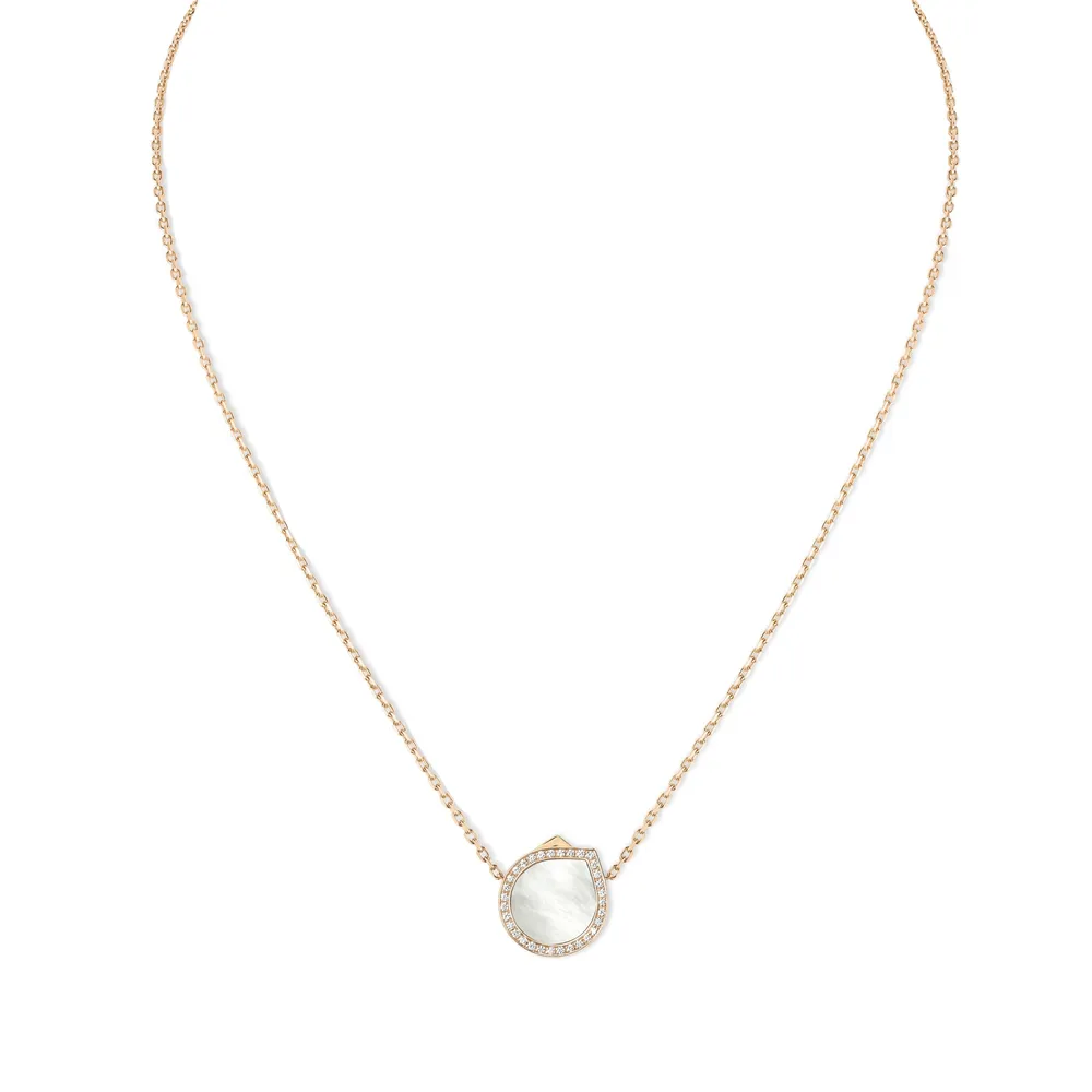 Repossi Antifer 18ct Rose Gold Mother of Pearl & 0.18ct Diamond Pendant