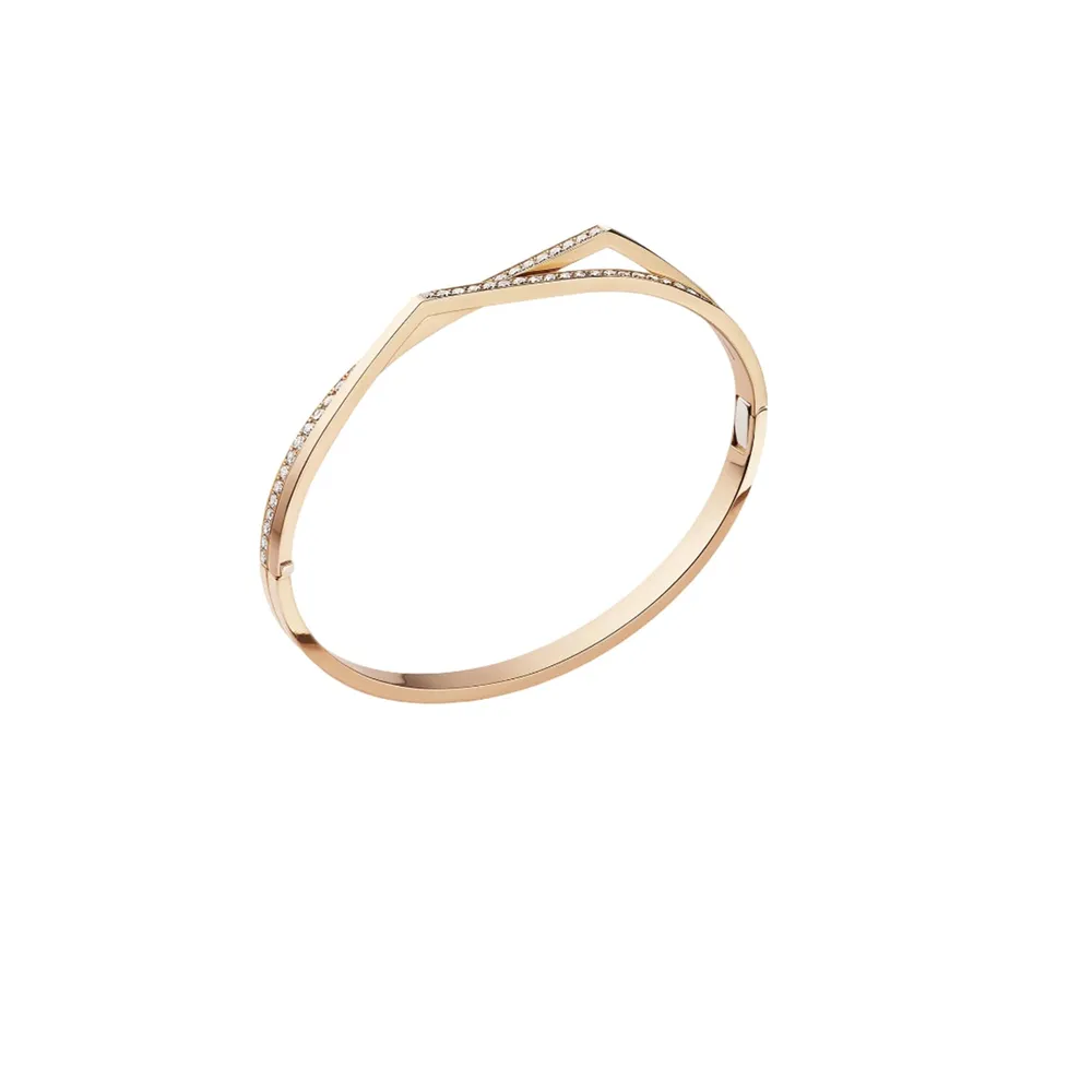 Repossi Repossi Antifer 18 Rose Gold 0.83ct Diamond Bangel