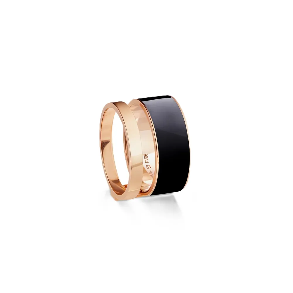 Repossi Repossi Berbere 18ct Rose Gold Navy Lacquer Ring