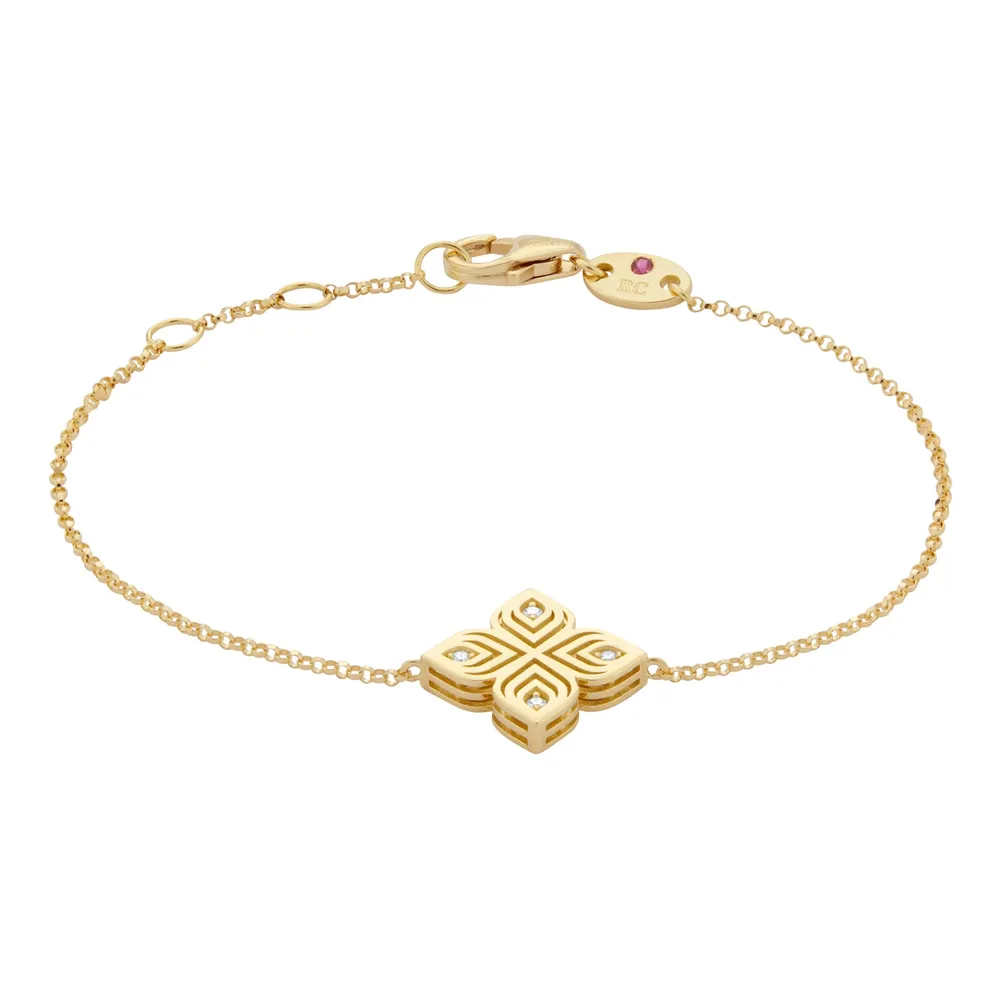 Roberto Coin Arabesque 18ct Yellow Gold 0.04ct Diamond Bracelet