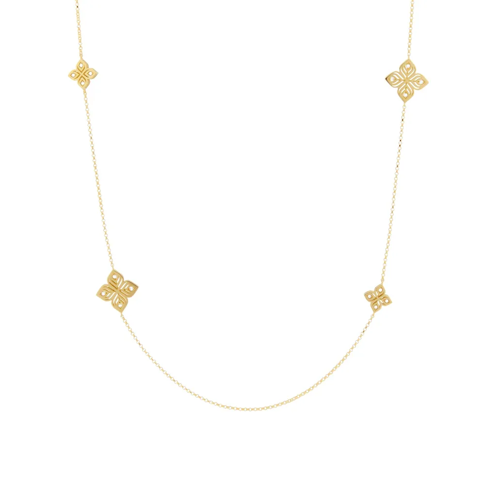 Roberto Coin Arabesque 18ct Yellow Gold 0.27ct Diamond Sautoir Necklace