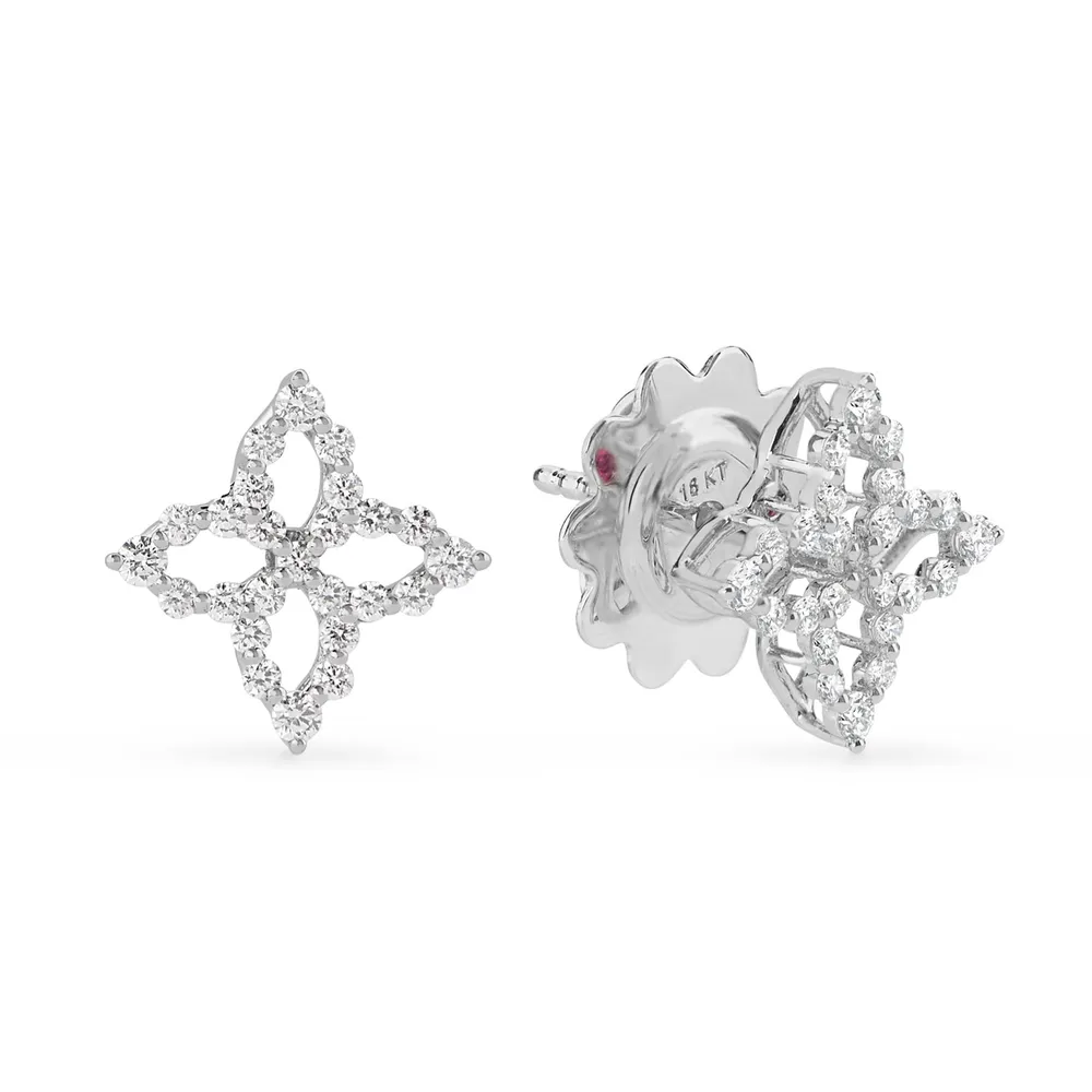 Roberto Coin Diamond Princess 18ct White Gold 0.32ct Diamond Stud Earrings