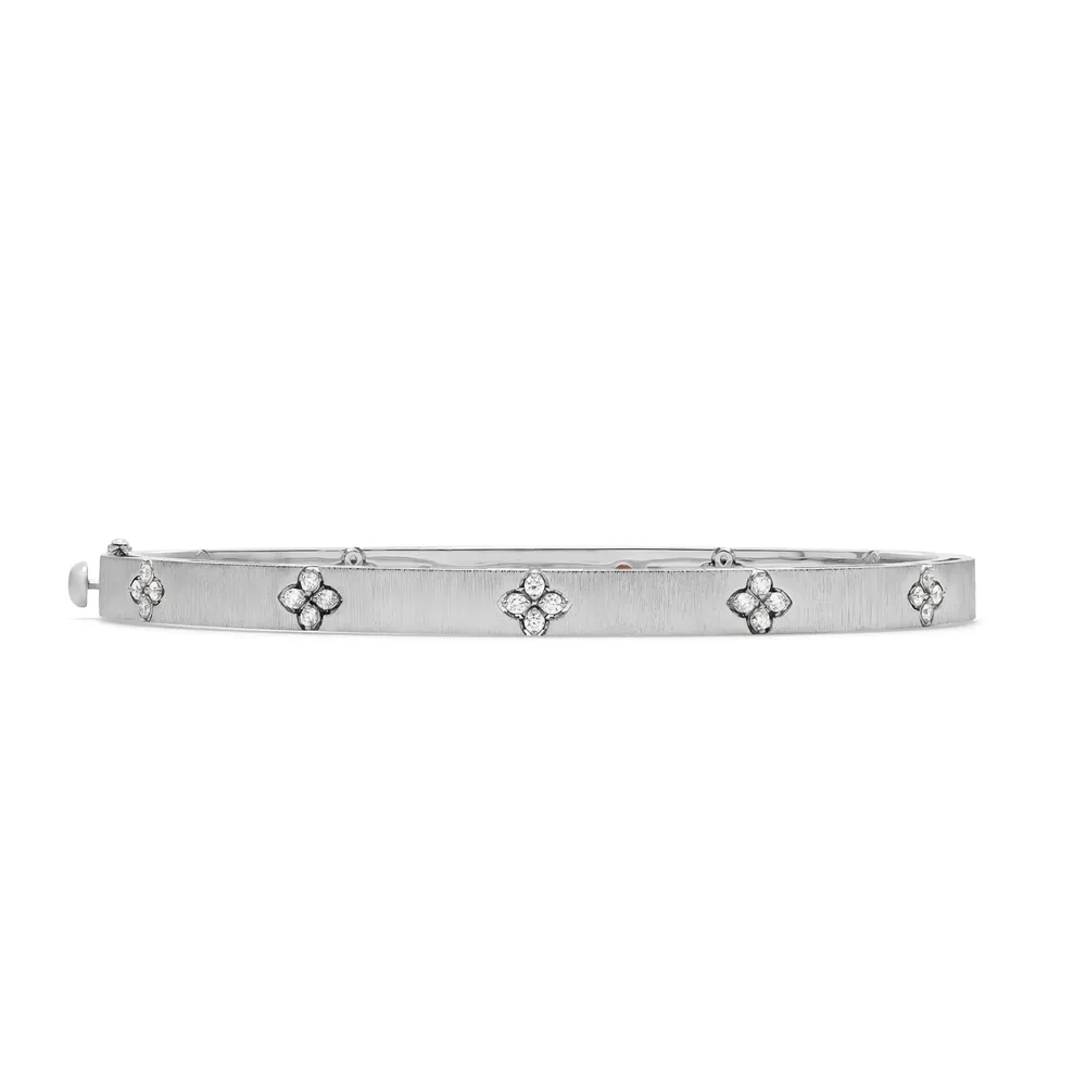 Roberto Coin Love In Verona 18ct White Gold 0.19ct Diamond Bangle