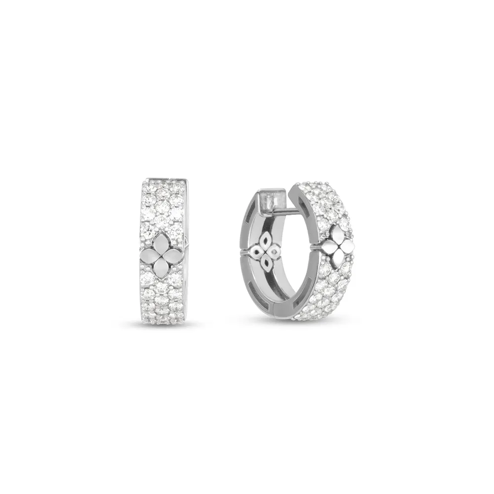 Roberto Coin Love In Verona 18ct White Gold 0.70ct Diamond Hoop Earrings