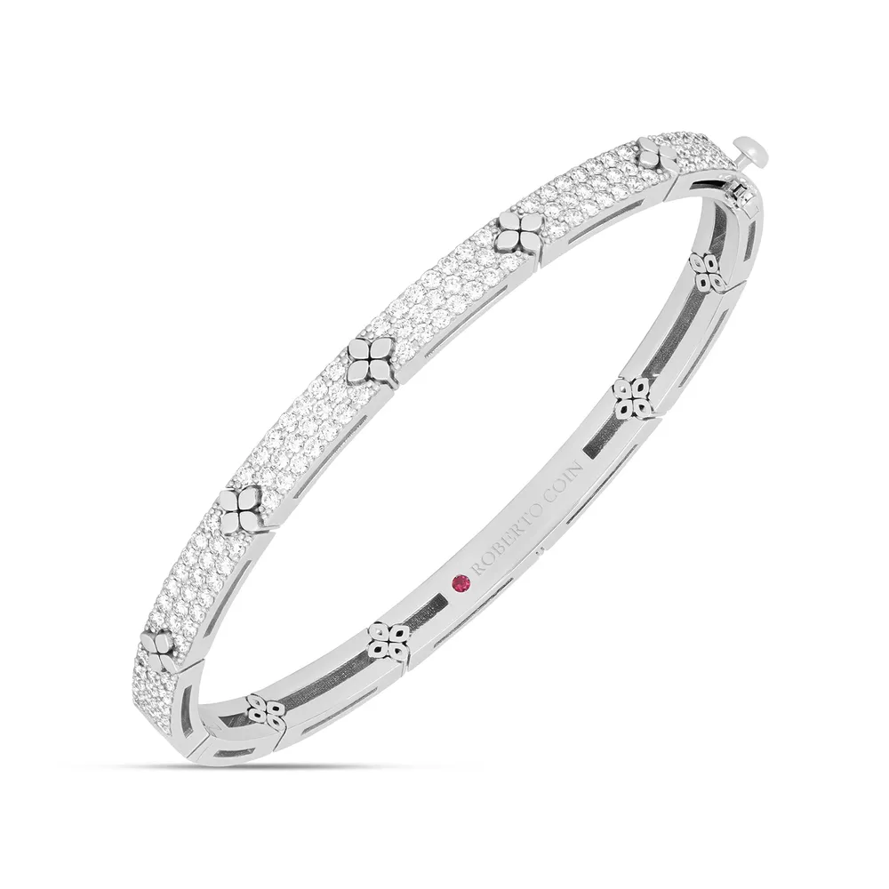 Roberto Coin Love In Verona 18ct White Gold 1.52ct Diamond Bangle