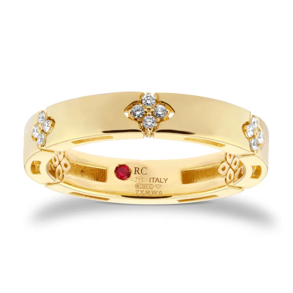 Roberto Coin Love In Verona 18ct Yellow Gold 0.11ct Diamond Ring