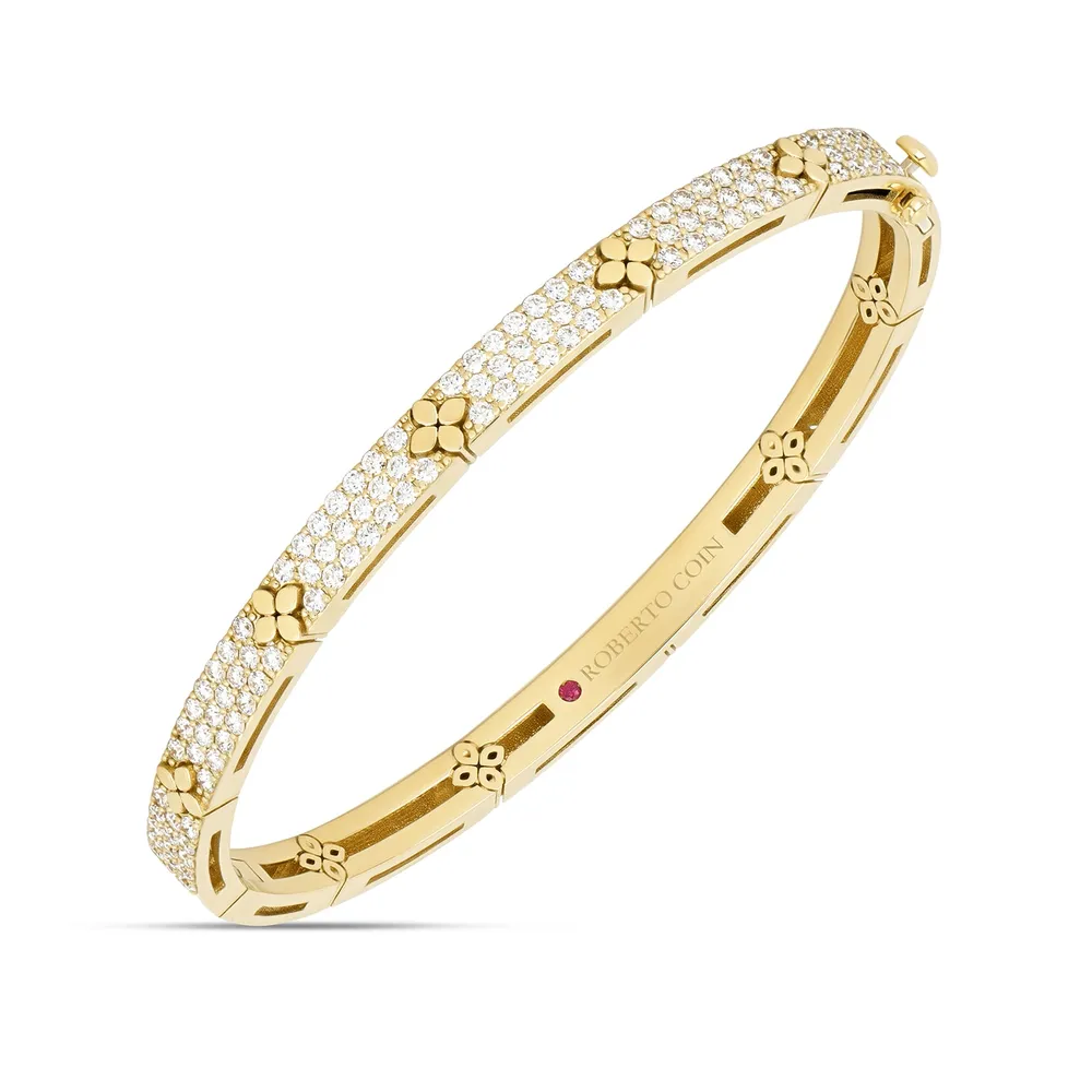 Roberto Coin Love In Verona 18ct Yellow Gold 1.52ct Diamond Bangle