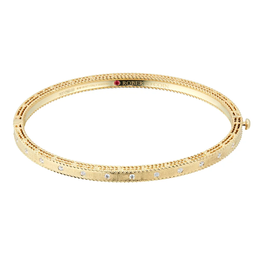 Roberto Coin Princess 18ct Yellow Gold 0.18ct Diamond Bangle
