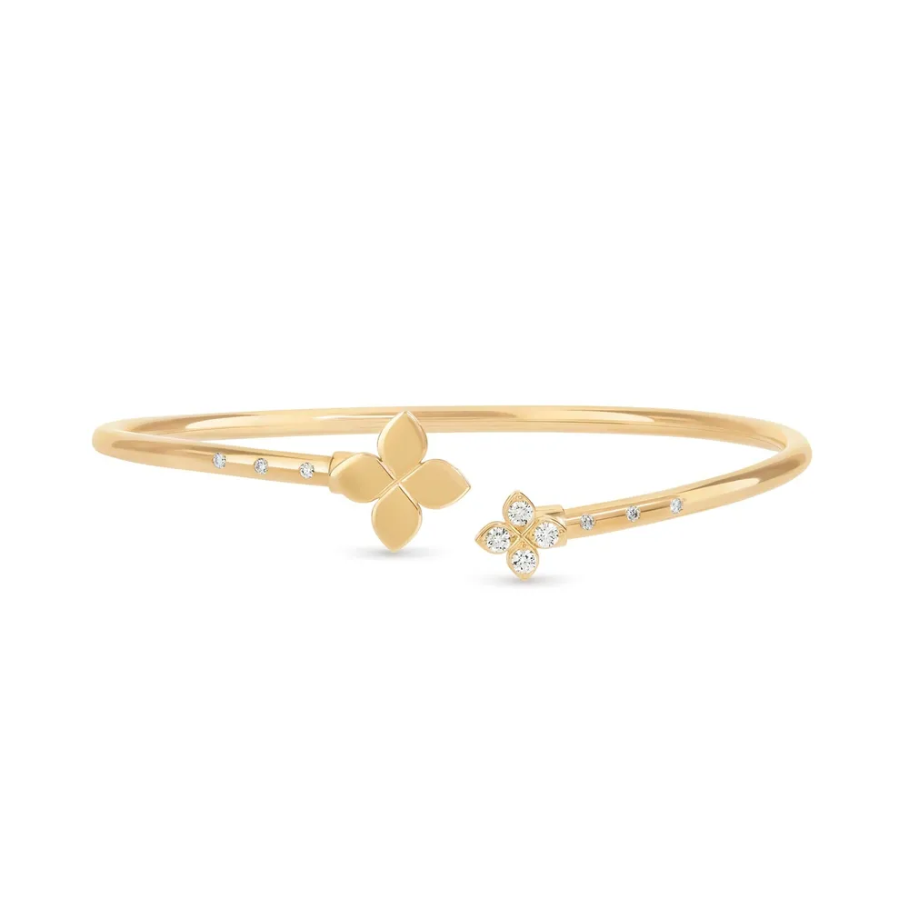 Roberto Coin Princess Flower 18ct Yellow Gold 0.15ct Diamond Bracelet