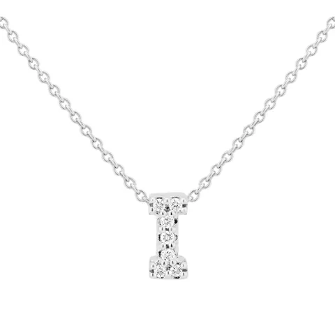 Roberto Coin Tiny Treasures 18ct White Gold 0.03ct Love Letter I Necklaces