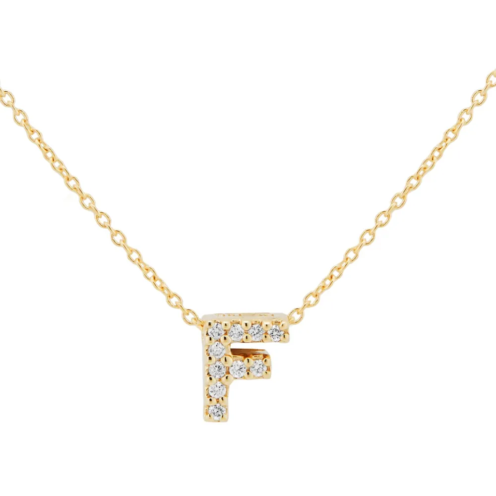 Roberto Coin Tiny Treasures 18ct Yellow Gold 0.05ct Love Letter F Necklaces