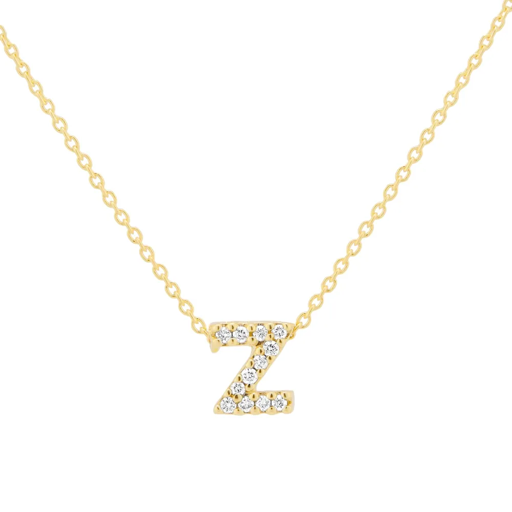 Roberto Coin Tiny Treasures 18ct Yellow Gold 0.05ct Love Letter Z Necklaces