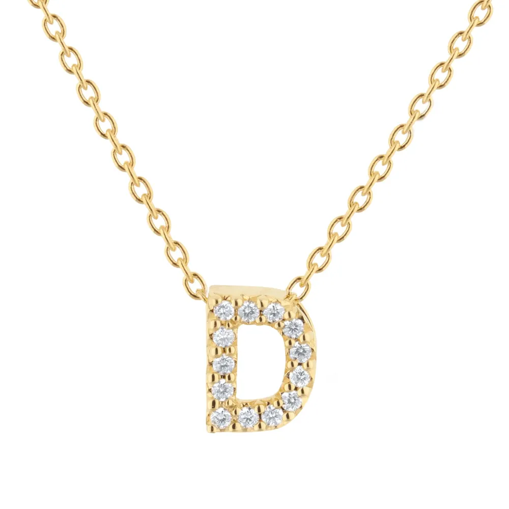 Roberto Coin Tiny Treasures 18ct Yellow Gold 0.06ct Love Letter D Necklaces