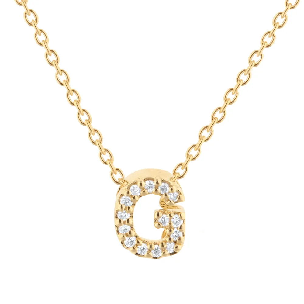 Roberto Coin Tiny Treasures 18ct Yellow Gold 0.06ct Love Letter G Necklaces