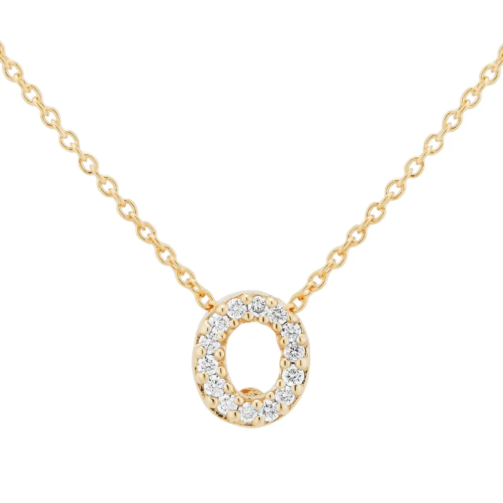 Roberto Coin Tiny Treasures 18ct Yellow Gold 0.06ct Love Letter O Necklaces