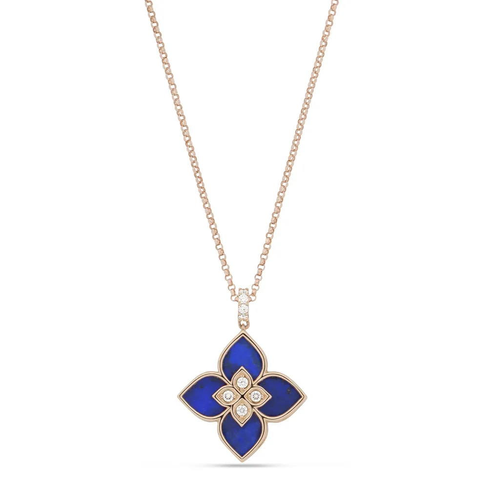 Roberto Coin Venetian Princess 18ct Rose Gold 0.11ct Diamond Pendant Necklace