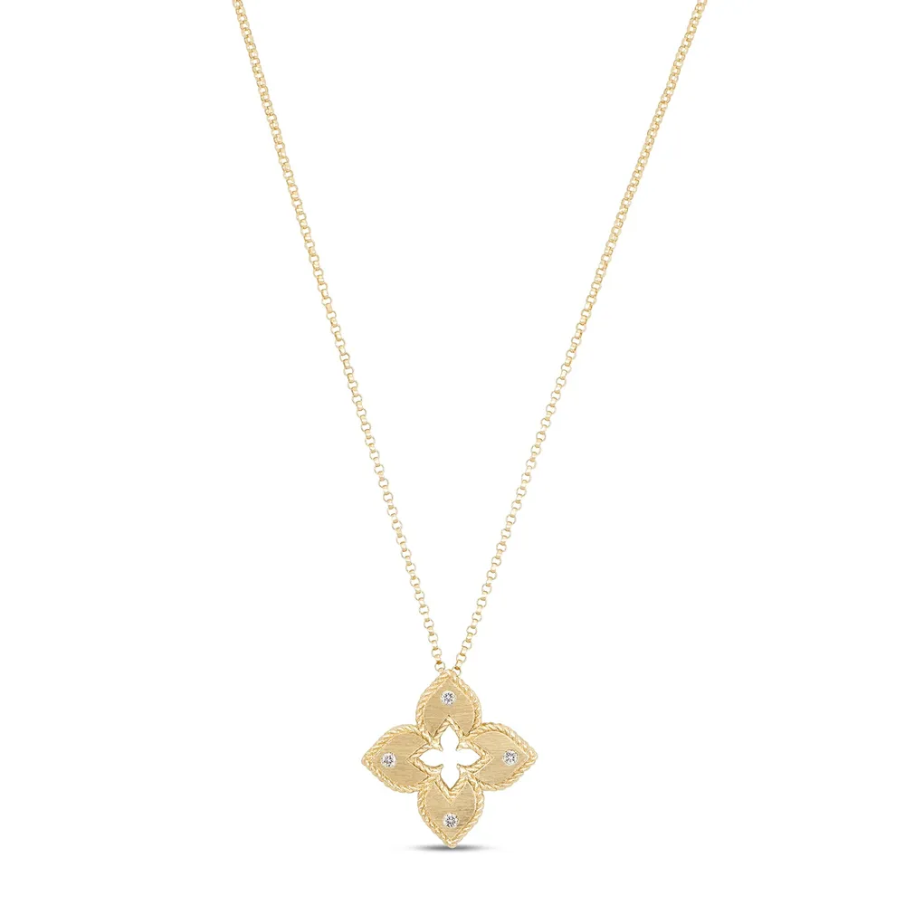 Roberto Coin Venetian Princess 18ct Yellow Gold 0.05ct Diamond Necklace