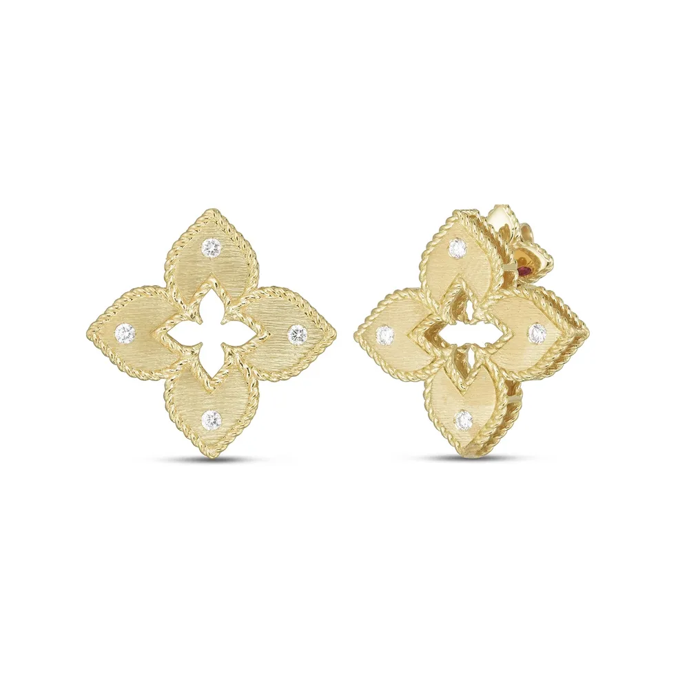 Roberto Coin Venetian Princess 18ct Yellow Gold 0.10ct Diamond Stud Earrings